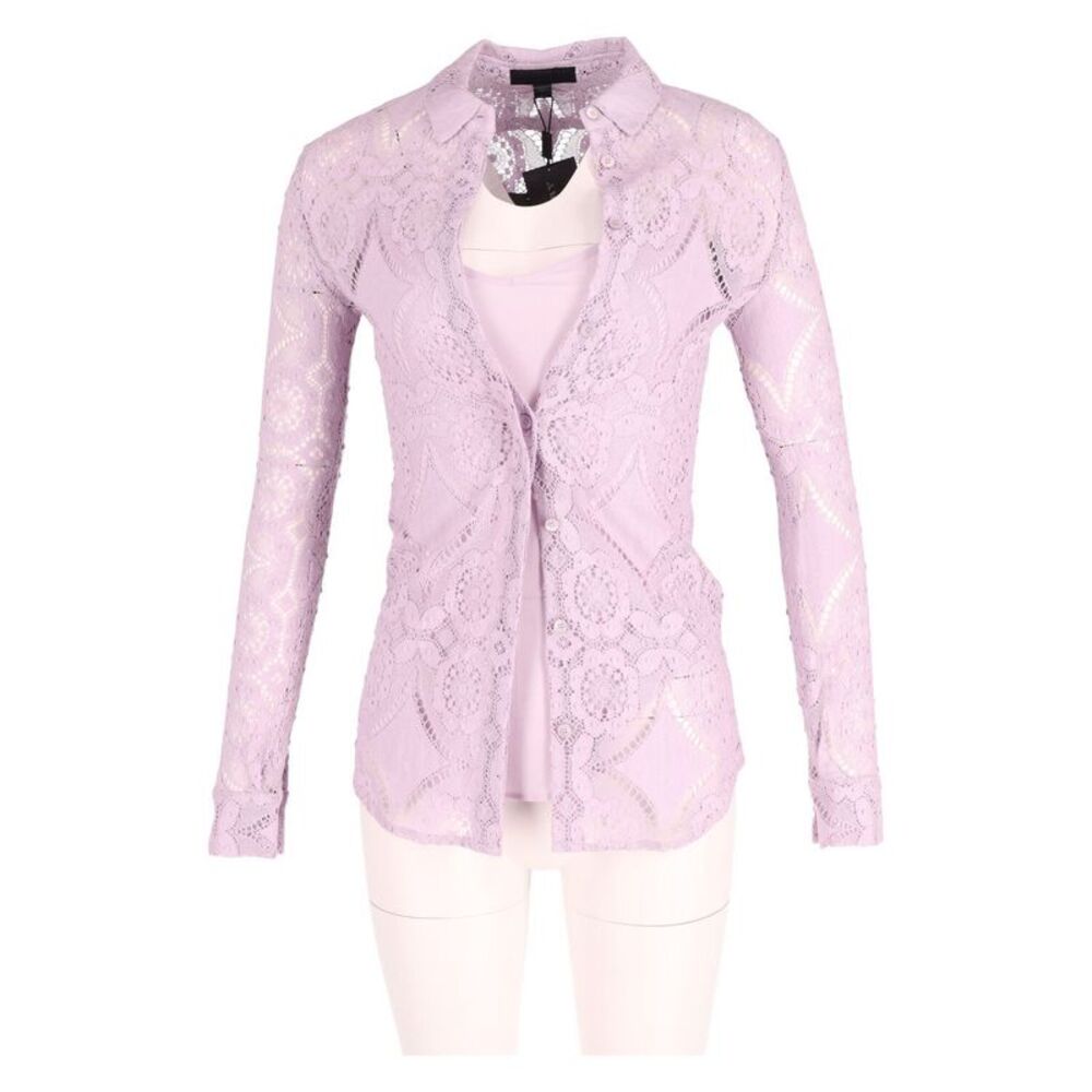 Burberry Lace Shirt in Purple Cotton